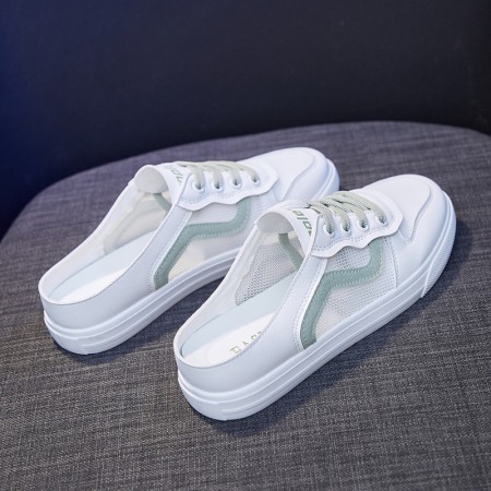 Spring and Summer New Basic White Breathable Flat Running Board Shoes